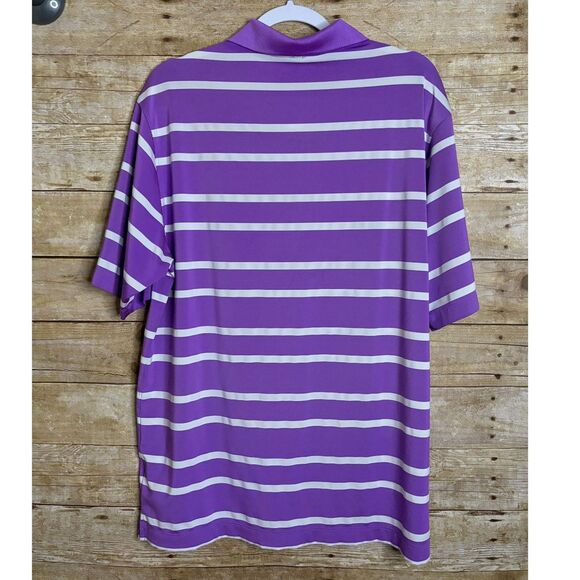 NIKE DRI-FIT PERFORMANCE STRIPED CASUAL PREPPY CAREER CLASSIC GOLF POLO LARGE - Picture 2 of 2